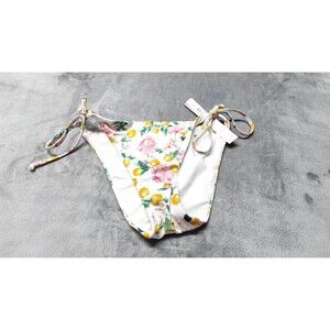 Victoria's Secret Womens Large White Floral Tie Cheeky Bottom NWT